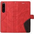 Bi-Color Series Sony Xperia 1 III Wallet Case - Rood
