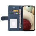Bi-Color Series Samsung Galaxy A12 Wallet Case - Blauw