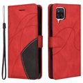 Bi-Color Series Samsung Galaxy A12 Wallet Case - Rood