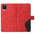 Bi-Color Series Samsung Galaxy A12 Wallet Case - Rood