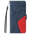 Bi-Color Series Motorola Moto E7 Power Wallet Case - Blauw