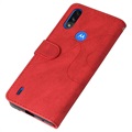 Bi-Color Series Motorola Moto E7 Power Wallet Case - Rood