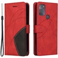 Bi-Color Series Motorola Moto G50 Wallet Case - Rood