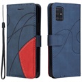 Bi-Color Series Samsung Galaxy A51 Wallet Case - Blauw