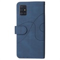 Bi-Color Series Samsung Galaxy A51 Wallet Case - Blauw