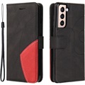 Bi-Color Series Samsung Galaxy S21 5G Wallet Case - Zwart