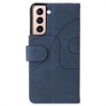 Bi-Color Series Samsung Galaxy S21 5G Wallet Case - Blauw