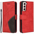 Bi-Color Series Samsung Galaxy S21 5G Wallet Case - Rood