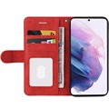 Bi-Color Series Samsung Galaxy S21 5G Wallet Case - Rood