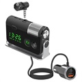 Bluetooth FM Transmitter / Autolader BC73 - Zilver / Zwart
