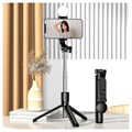Bluetooth Selfie Stick & Tripod Stand met Licht KH1S - Zwart