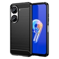 Asus Zenfone 10 Geborsteld TPU Hoesje - Koolstofvezel