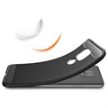 Motorola Moto G Play (2021) Geborsteld TPU Hoesje - Koolstofvezel - Zwart