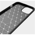 iPhone 13 Mini Geborsteld TPU Hoesje - Koolstofvezel - Zwart