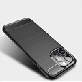 iPhone 13 Pro Geborsteld TPU Hoesje - Koolstofvezel - Zwart