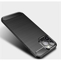 iPhone 13 Geborsteld TPU Cover - Koolstofvezel - Zwart