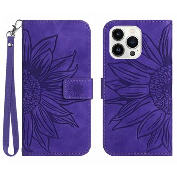 Sunflower Series iPhone 14 Pro Max Wallet Case - Paars