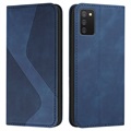 Zakelijke stijl Samsung Galaxy A03s Wallet Case - Blauw