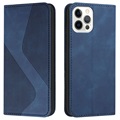 Zakelijke stijl iPhone 13 Pro Max Wallet Case - Blauw