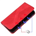 Zakelijke stijl iPhone 13 Pro Wallet Case - Rood