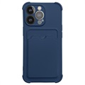 Card Armor Series iPhone 13 Pro siliconen hoesje - marineblauw