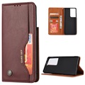 Card Set Series Samsung Galaxy S21 Ultra 5G Wallet Case - Wijnrood