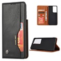 Card Set Series Samsung Galaxy S21 5G Wallet Case - Zwart
