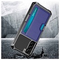 Kaartsleuf Samsung Galaxy S21 5G Hybrid Case - Blauw