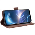 Cardholder Series HTC Desire 22 Pro Portemonnee Hoesje - Bruin