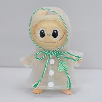 Regenjas met capuchon en cartoonprint voor Labubu pop 17cm