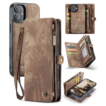 iPhone 16 Plus Caseme 008 2-in-1 Multifunctionele portemonneehoes - Bruin