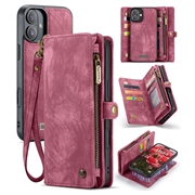 iPhone 16 Plus Caseme 008 2-in-1 Multifunctionele portemonneehoes - Rood