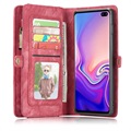 Caseme 2-in-1 Multifunctioneel Samsung Galaxy S10 Portemonnee Hoesje - Rood