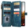 Caseme C30 Multifunctioneel Samsung Galaxy S22 Ultra 5G Portemonnee Hoesje - Blauw