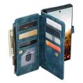Caseme C30 Multifunctioneel Samsung Galaxy S22 Ultra 5G Portemonnee Hoesje - Blauw