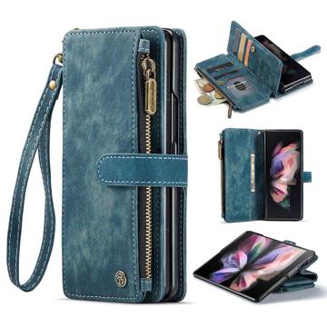 Caseme C30 Multifunctioneel Samsung Galaxy Z Fold4 5G Portemonnee Hoesje - Blauw