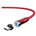 Oplaadkabel met roterende magnetische connector - 2m, USB-C - rood