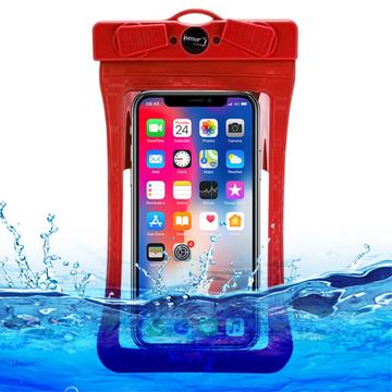 IPX8 universele waterdichte hoes met ruitpatroon - 6.8" - Rood
