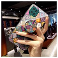 Samsung Galaxy A12 Hybrid Case Geruit Patroon - Kleurrijke Mandala