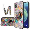 Geruit Patroon Samsung Galaxy A22 4G Hybrid Case - Kleurrijke Mandala