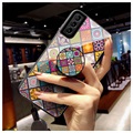Geruit Patroon Samsung Galaxy S21 5G Hybrid Case - Kleurrijke Mandala