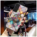 Geruit Patroon Samsung Galaxy S21 FE 5G Hybrid Case - Kleurrijke Mandala