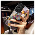 Geruit Patroon Samsung Galaxy S21 Ultra 5G Hybrid Case - Kleurrijke Mandala