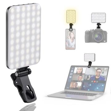 Clip-On LED Selfielicht voor mobiel en laptop, bijv. iPhone, MacBook