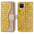 Croco Bling Series Samsung Galaxy A12 Wallet Case - Goud
