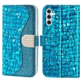 Croco Bling Series Samsung Galaxy A34 5G Portemonnee Hoesje - Blauw