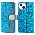 Croco Bling Series iPhone 14 Wallet Case - Blauw