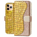 Croco Bling iPhone 11 Pro Max Wallet Case - Goud