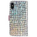 Croco Bling iPhone X / iPhone XS Portemonnee Hoesje