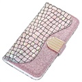 Croco Bling iPhone X / iPhone XS Portemonnee Hoesje